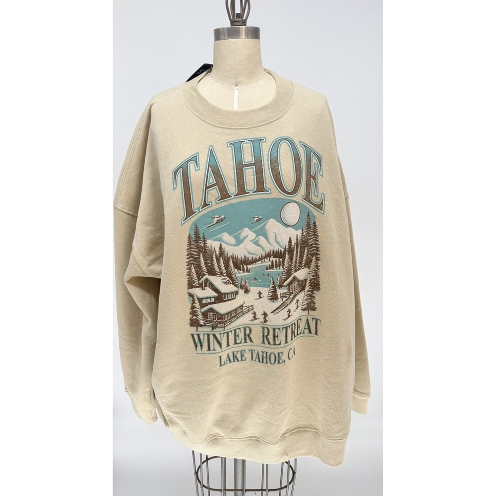 NWT Mens 2X Winter Retreat Lake Tahoe Fleece Crew XXL Sweatshirt State Of Mine